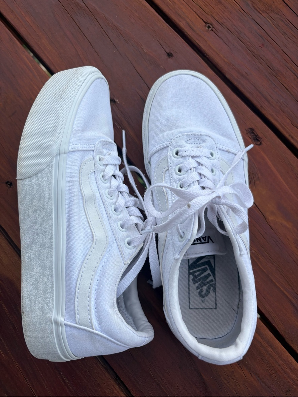 Vans Women’s White Old Skool Platform Sneakers